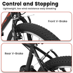 A24338 24 Inch Carbon Steel Frame Mountain Bike,21-Speed Dual V-Brake, Adult and Teens Bicycle for Mountain