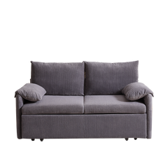 MH'' 64.5 Inch Sleeper Sofa Bed  3-in-1 Adjustable Sleeper with Pullout Bed   2 Pillows and Side Pockets  Soft Corduroy Convertible Sleeper Sofa Bed for Living Room Bedroom Apartment Office