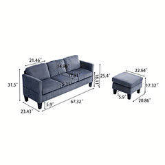 Modern L-Shaped Sectional Sofa with Padded Cashmere Upholstery – Space-Saving Design for Living Rooms & Apartments, Easy Assembly, Grey
