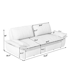 73.2' Queen Pull Out Sofa Bed,3-in-1 Convertible Sleeper Sofa,Multi-Functional Velvet Loveseat Bed,Grey(Old Sku:W1885S00051;New Sku:W1885S00229)
