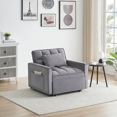 Sofa bed chair 3 in 1 convertible, recliner, single recliner, suitable for small Spaces with adjustable back black  dark grey