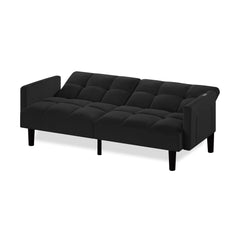 Velvet Futon Couch Convertible Folding Sofa Bed Tufted Couch for Apartment