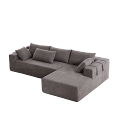 Modern Chenille Upholstered Sectional Sofa Couch Set,Modular 108' L Shaped Sectional Living Room Sofa Set With 6 Pillows,Free Combination Sofa Couch for Living Room,Bedroom(Right Chaise)W834P240002