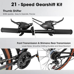 A27301 27.5 Inch Mountain Bike for Adults, Durable High Carbon Steel Frame, Disc Brakes, Stylish Brown Edge Tires, Ideal for Commuting and Outdoor Exploration