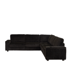 110-Inch Oversized Corduroy Corner Sofa,L Shaped Corner Couch with two storage spaces,USB port & Type-C port and Cup-holder , Deep Seat Comfy Upholstered Couches for Living Room(Not freely combinable)
