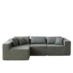104-Inch Corduroy  Modular L Shaped Sectional Sofa,Luxury Floor Couch Set,Upholstered Indoor Furniture,Foam-Filled Compressed Sofa for Living Room,Bedroom,4 PC Free Combination