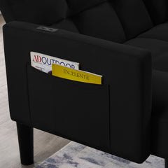 Velvet Futon Couch Convertible Folding Sofa Bed Tufted Couch for Apartment