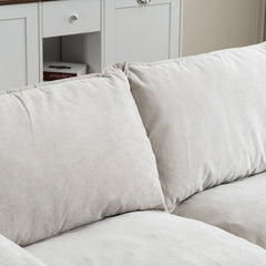 Convertible Combination Sofa, Sofa U-Shaped, Sofa with Footstools with Storage, Beige Sofa for Living Room, Living Room/Bedroom/Office/Small Space 2-Seater Combination Sofa - Beige