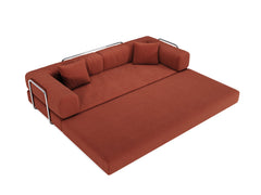 78.8inch  Modular Sectional Sofa, Convertible Pudding Block Sofa, Floor Standing Sofa Bed Arm Comfort Sofa Bed, Compression Sofa for Living Room and Bedroom -  (Orange)
