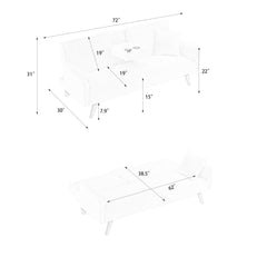 Minimalist style, straight-line corduroy sofa suitable for sitting and lying in the living room and bedroom