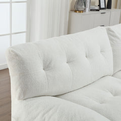 [VIDEO provided][New] Cloud Style Sofa, Teddy Velvet Fabric, Comfy Padded Cloud Couch for Living Room, Apartment