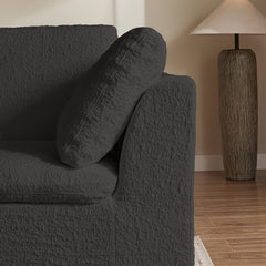 Cloud Sectional Couch for Living Room, Convertible L-Shape Sofa with Ottoman, 3 Seater Modular Design in Gray Chenille Fabric, 110 inches