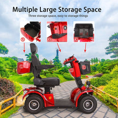 4-Wheel Heavy Duty 48V20AH Electric All-Terrain Mobility Scooter, 500W (SAK93647)
