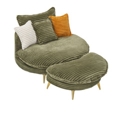 65.00 inches long, Corduroy Sofa Fabric, with three matching pillows and two spacious and comfortable seats, for Apartment Office Living Room -Green