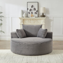 55''L Corduroy Sponge single sofa,No Assembly Required,Fluffy Modern Sleeper Chair for Living room, Bedroom, Lounge and Projection Room(Not a swivel chair.)