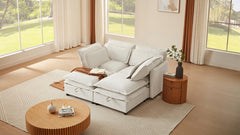 U_Style Double-Layer Cushion Modular Sofa, Freely Combinable, 4-Seater with Storage Function, Includes 4 Soft Cushions, Perfect for Living Rooms, Offices, and Apartments