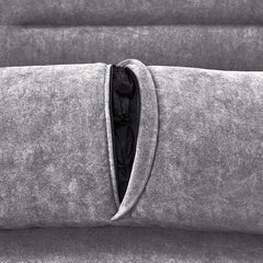 Contemporary Grey Pull Out Sleep Sofa Bed Loveseat with Adjustable Backrest, Storage Pockets, USB Ports and 2 Soft Pillows