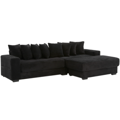 [NEW ARRIVED] [VIDEO PROVIDED] 110.75' Modular L Shaped Sofa, Corduroy Fabric Sectional Couch,With a movable footstool, Cup Holders,Bring 8 throw pillows,Side Pocket,Unfold into a Bed,Black