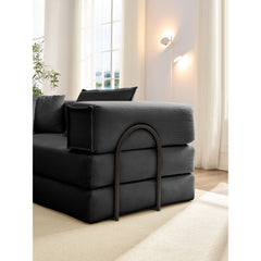 Oversized Upholstered Sectional Sofa Couch Set, Modular 118.2 ' L Shaped Floor Living Room Sofa Set With 6 Pillows, DIY Combination Sofa Couch for living rooms, apartments,bedrooms, Black