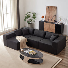 104-Inch Corduroy  Modular L Shaped Sectional Sofa,Luxury Floor Couch Set,Upholstered Indoor Furniture,Foam-Filled Compressed Sofa for Living Room,Bedroom,4 PC Free Combination