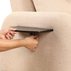 Versatile Pull Out Sofa Sleeper 3 in 1 with Wing Table & USB Charge, Beige Linen, Compact Design