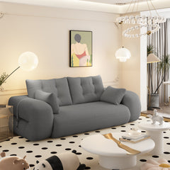 Human Dog Bed, Lazy Sofa Couch, 78.7 ' Multi-Functional Foldable Sofa Bed, 3-in-1 Teddy Fabric Foam-Filled Sleeper Sofa Bed for Living Room,Guest Bed,Playroom,Grey