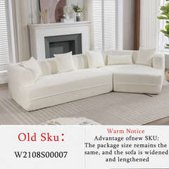 [VIDEO PROVIDED][ New And Upgraded Extended Edition]Modular sofa , modern minimalist style sofa,  upholstered ,  free combination, round fiber fabric, anti-wrinkle fabric,Dimension exten, creamy-white