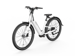 Electric Bike w/ 40 Miles Max Operating Range and 25 mph Max Speed - White