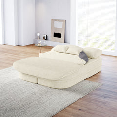 75''2-in-1 Foldable Sofa,Convertible Sleeper Foam Sofa Bed with Multi Functional Blanket, Chenille Floor folding sofa bed,  Floor Sofa Lounge Sofa for Living Room Bedroom Lounge Studio
