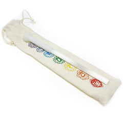Rare Earth Gallery Silicone Striker Tool with Ball & Quartz Hand-blown Narrow Handle & Chakra Bag NP004-NZD
