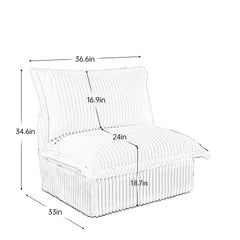 Koala Armless Sofa - Cream