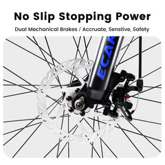 A2460 24 Inch Mountain Bike with Full Suspension, 21 Speed Grip Shifters, High Carbon Steel Frame, Mechanical Disc Brakes, Unisex for Men/Women/ Adults, Ideal for Trails.