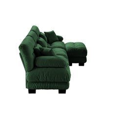 Luxury Modular Sectional Sofa Couch,Oversized L Shaped Cloud Couch for Living Room,Deep Seat Sofa Couch with Convertible Ottoman,Chenille Green