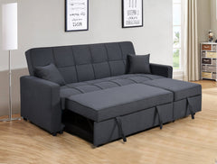83' Oversized Upholstered Sofa Bed W/Pull Out Couch Bed & Adjustable Backrest,3 Seaters Sofa & Couch Convertible Sleep Sofabed for Home Apartment Living Room,Light Gray,Dark Blue