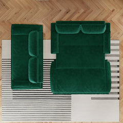 73.2' Queen Pull Out Sofa Bed,3-in-1 Convertible Sleeper Sofa,Multi-Functional Velvet Loveseat Bed,Green(New Sku:W1885S00198/W1885S00231)