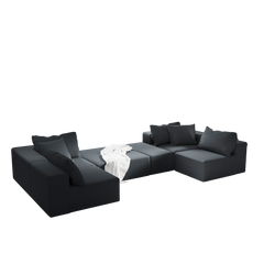 Modern Upholstered Sectional Sofa Couch Set,Modular 132' L Shaped Sectional Living Room Sofa Set With 6 Pillows,Free Combination Sofa Couch for Living Room,Bedroom