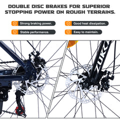 27.5 Inch Wheels 21 Speed Mountain Bike, for Men Women Boys and Girls, Front Suspension,Aluminum Alloy Frame