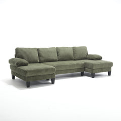 [VIDEO provided][New]U-Shaped Couch with Oversized Seat,4-Seat Sofa  with Double Chaise,Comfortable and spacious indoor furniture for Living Room,Apartment