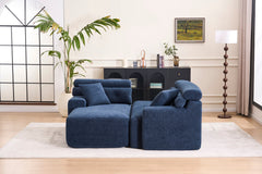 105'' Cloud Sectional Couch with L-Shape Chaise,Modern Modular Sofa with Deep Seat, Boneless Sofa for Living Room Bedroom,No Assembly Required,Blue.
