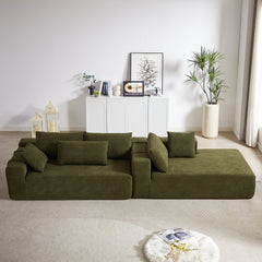 Modern Chenille Upholstered Sectional Sofa Couch Set,Modular 108' L Shaped Sectional Living Room Sofa Set With 6 Pillows,Free Combination Sofa Couch for Living Room,Bedroom(Right Chaise)W834P240007