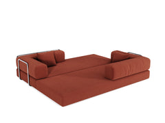 78.8inch  Modular Sectional Sofa, Convertible Pudding Block Sofa, Floor Standing Sofa Bed Arm Comfort Sofa Bed, Compression Sofa for Living Room and Bedroom -  (Orange)