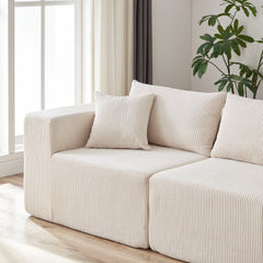 104-Inch Corduroy Modular L Shaped Sectional Sofa,Luxury Floor Couch Set,Upholstered Indoor Furniture,Foam-Filled Compressed Sofa for Living Room,Bedroom,4 PC Free Combination