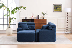 105'' Cloud Sectional Couch with L-Shape Chaise,Modern Modular Sofa with Deep Seat, Boneless Sofa for Living Room Bedroom,No Assembly Required,Blue.