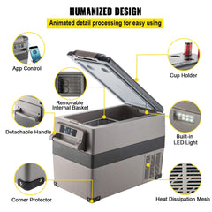 47.5QT Mini Portable Compact 12V Car Refrigerator Freezer Cooler, 45L (SAK68145)