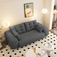 Human Dog Bed, Lazy Sofa Couch, 78.7 ' Multi-Functional Foldable Sofa Bed, 3-in-1 Teddy Fabric Foam-Filled Sleeper Sofa Bed for Living Room,Guest Bed,Playroom,Grey