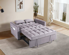 Pull Out Couch Bed-3 in 1 Convertible Sofa Bed, Upgraded wear-resistant suede fabric  Sleeper Chair Bed, Lounge Sleeper Sofa with Pullout Sofabed for Small Space Apartment Bedroom Living Room