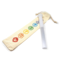 Rare Earth Gallery Silicone Striker Tool with Ball & Quartz Hand-blown Medium Handle & Chakra Bag NP005-MMZ