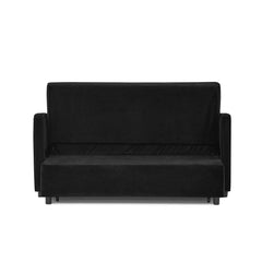 Loveseats Sofa Bed with Pull-out Bed,Adjsutable Back and Two Arm Pocket,TypeC and USB Charging with Copper nail,Black (47'x53'x31')