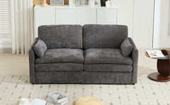 68.1' Cozy Upholstered Loveseat Sofa with Double Cushion Design, Grey Chenille