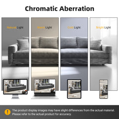 104.3 ' Plush Corduroy 4-Seat Sofa, Modern Comfy Upholstered Sofa Cloud Couch, Deep Seat Couches with Soft Pillows and 2 Ottomans, Convertible Sofa Lounge Chair, for Living Room,Apartment,Office,Grey